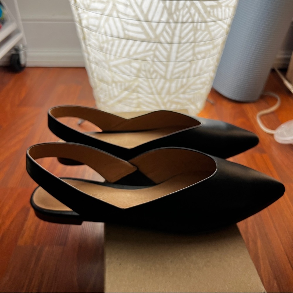 Madewell Ava slingback in black leather 7